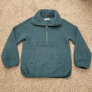 Madewell Polartec Fleece Half Zip Jacket Pullover Sweatshirt Green Size Small